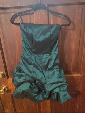 Cache's Turquoise Teal Cocktail Prom Party Mini Ruffle Dress Size 6